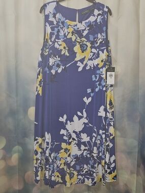 Ralph Lauren Floral Sleeveless Dress 18W NWT